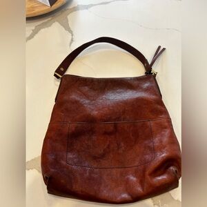 Fossil leather bag.